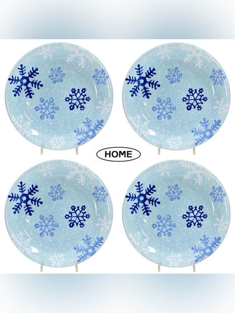 NWT Vintage Y2K set of 4 Target Home Winter Frost Snowflake 10.75” dinner plates